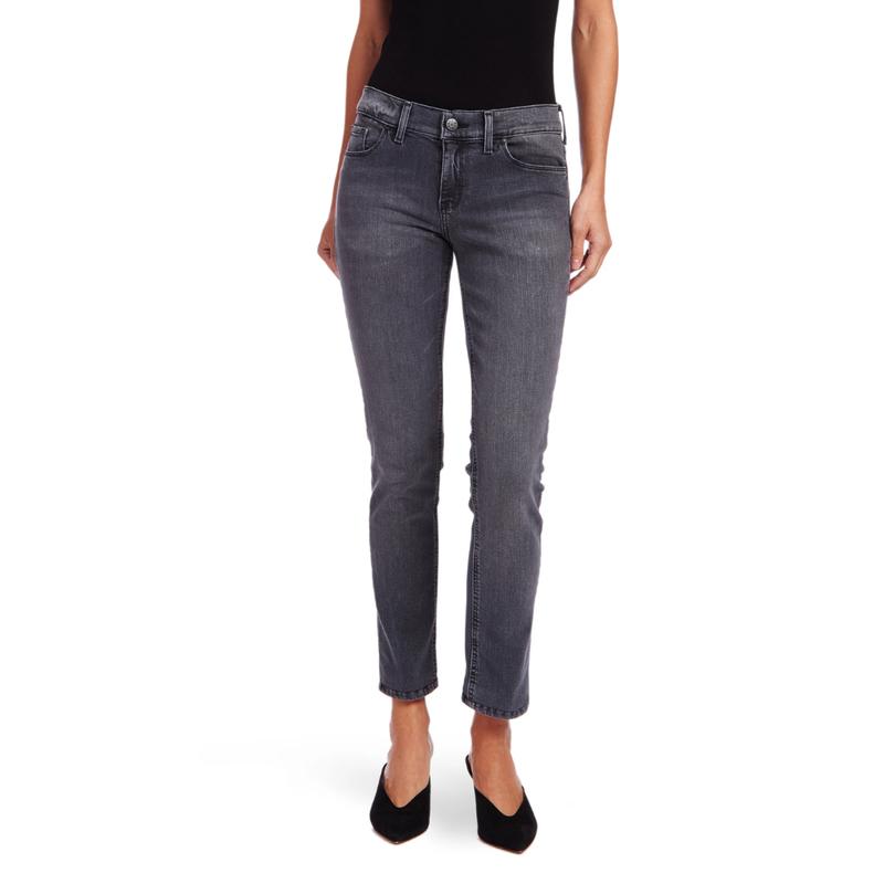 Mott & Bow - Allen Slim Straight Jeans - Mid-Rise - Women - Medium-Weight Stretch Denim, Bottoms, 12'' Leg Opening, Cold Wash, Slimmer Through Legs