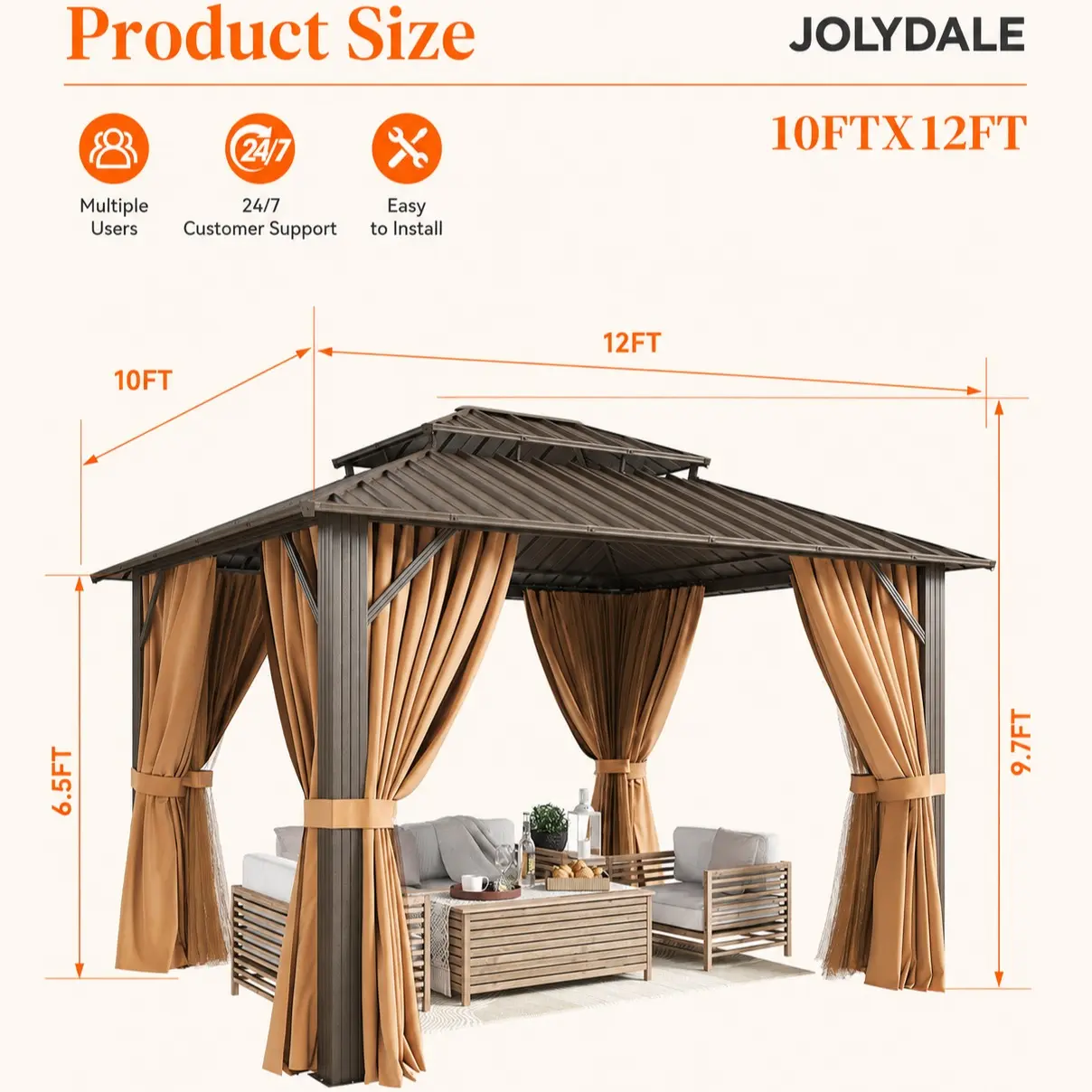 12×10FT brown
