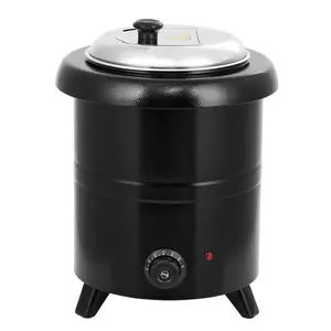 GARVEE Commercial Electric Soup Kettle Warmer – Removable Stainless Steel Insert Pot, Built-in Hinged Lid, Anti-Scald Handle – Ideal for Buffet, Catering, Restaurant Use – 10L Capacity