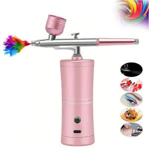 2024USB Rechargeable Portable Airbrush Kit for Summer, Multifunctional Handheld Airbrush for Nails, Nail Art Painting Cake Painting Airbrush, Makeup Airbrush, Professional Manicure Tool for Home & Salon Use