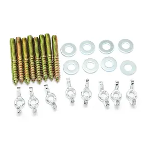 1/4-20 x 2 Double Head Hanger Bolts Dowel Screw with Wing Nuts, Durable Fastener Hardware for Wood Furniture DIY Connection