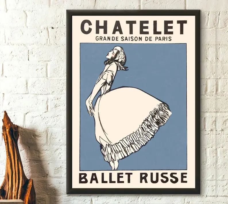 1911 Ballets Russes Le Spectre de la Rose - Classic Dance Poster - Russian ballet print Paris Poster Dance Print - Living Room Prints, Home Decor, Poster No Frame Gifts Ornaments