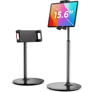 Tablet Stand Holder, Height Adjustable Portable Monitor Stand, 360 Degree Rotating, Aluminum Alloy Cradle Mount Dock for 4.7"-15.6" Screen iPhone , iPad, Kindle, eBook Reader(Black)
