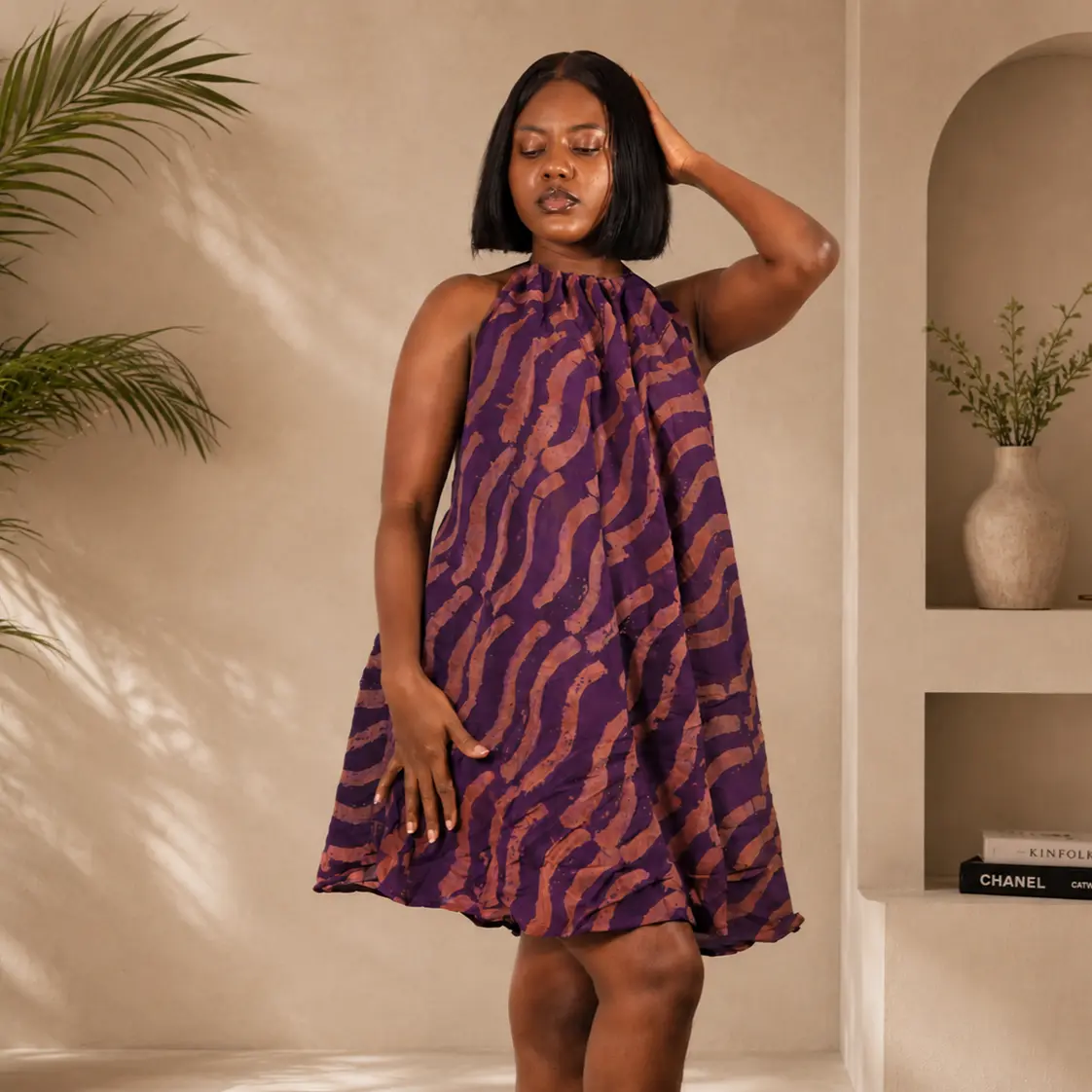 Backless African Print Dress
