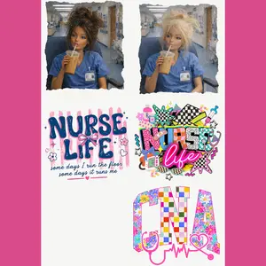 Healthcare Gang Sheet - Premade DTF Gang SheetPrints for Adult Small to XL Shirt Sizes - Perfect for Nurse Life Designs
