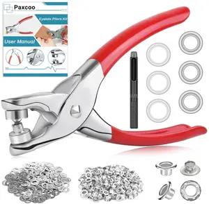 803Pcs Grommet Tool Kit 6mm 1/4 Inch(Inside Hole Size) Eyelet Kit with 400Pcs Eyelets Grommets, 400Pcs Washers and Grommet Eyelet Pliers for Leather/Belt/Shoes/Crafts