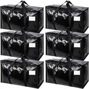 6 Pack Extra Large Heavy Duty MovingBags 24 Gallon Storage Totes withReinforced Handles Waterproof PackingBoxes for College Dorm Essentials ClothesComforters Bedding Organization SpaceSaving Foldable Luggage Bags for Moving 2026