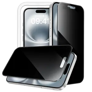 JETech 360 Degree Privacy Screen Protector for iPhone 16 Series, 4-Way Anti-Spy Tempered Glass Film with Easy Installation Tool, 2-Pack