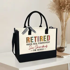 Retired Under New Management Tote Bag - Retirement Gift, Christmas Gift For Mom Grandma, Retired Teacher Tote Bag MLN1585NTH