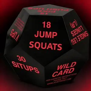 Twelve-sided exercise decision polyhedral dice, portable and interesting fitness decision dice, compact dynamic exercise dice, suitable for home gym workouts