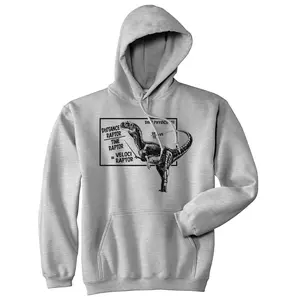Velociraptor Hoodie Funny Nerdy Dinosaur Science Math Graphic Sweatshirt Unisex Vintage Fashion Hoodies Science Hoodie Funny Dinosaur Pullover Novelty Sweatshirt Grey