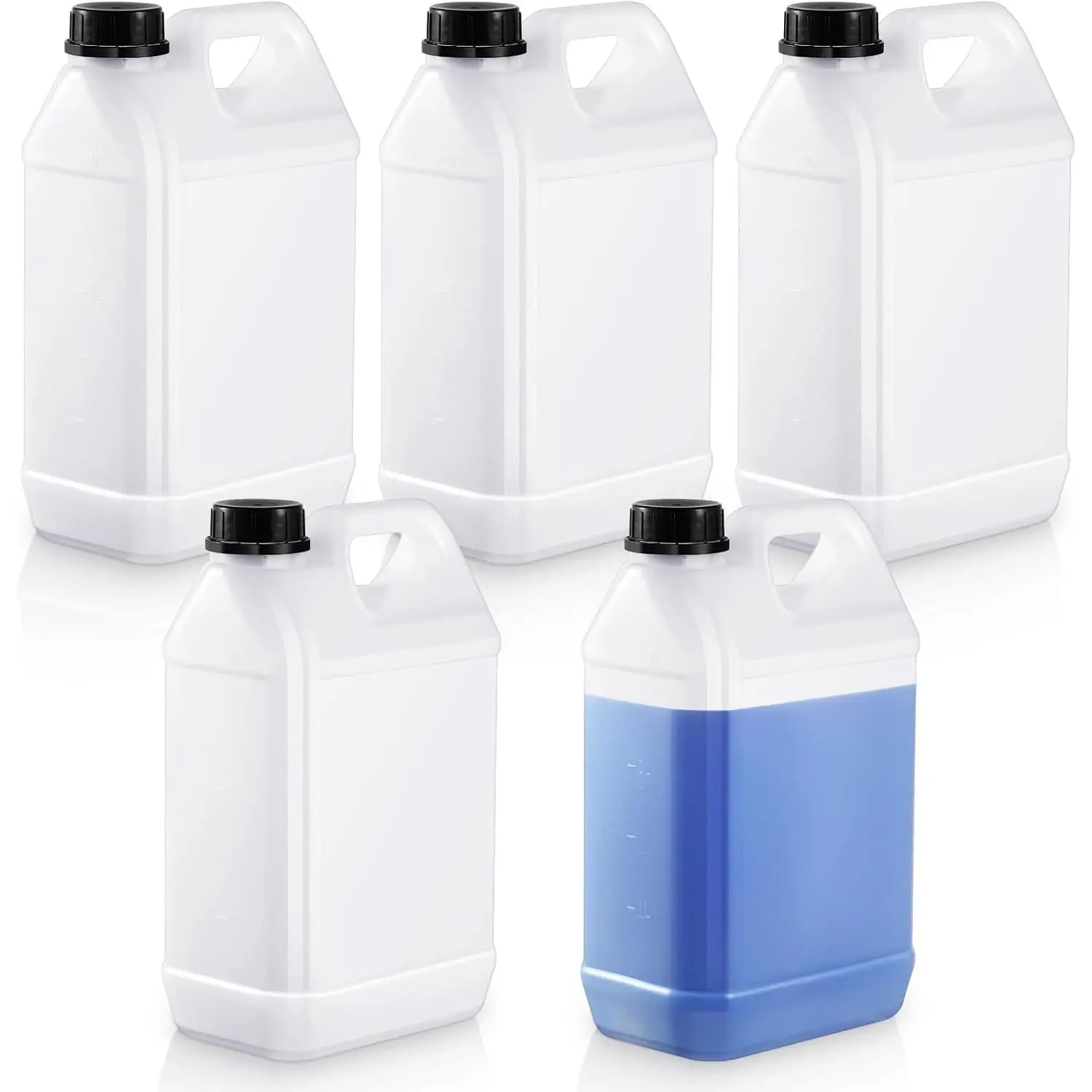 3 count 1 Gallon Plastic Jug with Lids Square Empty Storage Containers HDPE Carboy Plastic Jar Containers for Water Beverage Oil Liquids (Translucent Color)