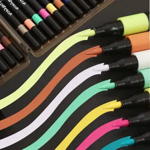 12/24/36pcs Soft Brush Tip Acrylic Marker Pens, Acrylic Drawing Markers, Acrylic Paint Markers, Marker Pen Set, Vibrant Colors, No Bleeding, DIY Crafts, Perfect for Artists, Crafters, and Gift Giving
