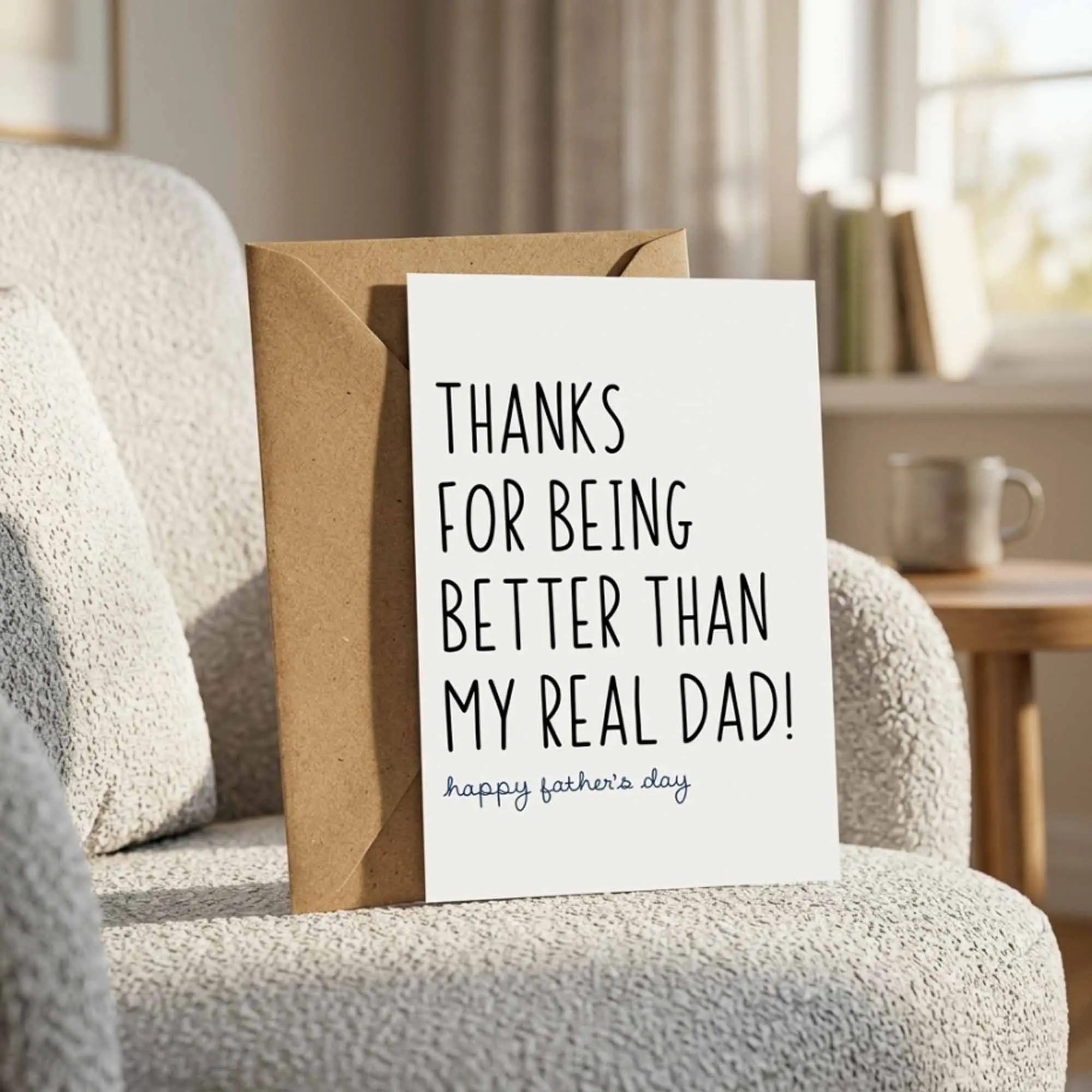 Thanks for Being Better Than My Real Dad Greeting Card - Funny Father'S Day Card for Stepdad - Stepdad Card - Happy Fathers Day - Greeting Card