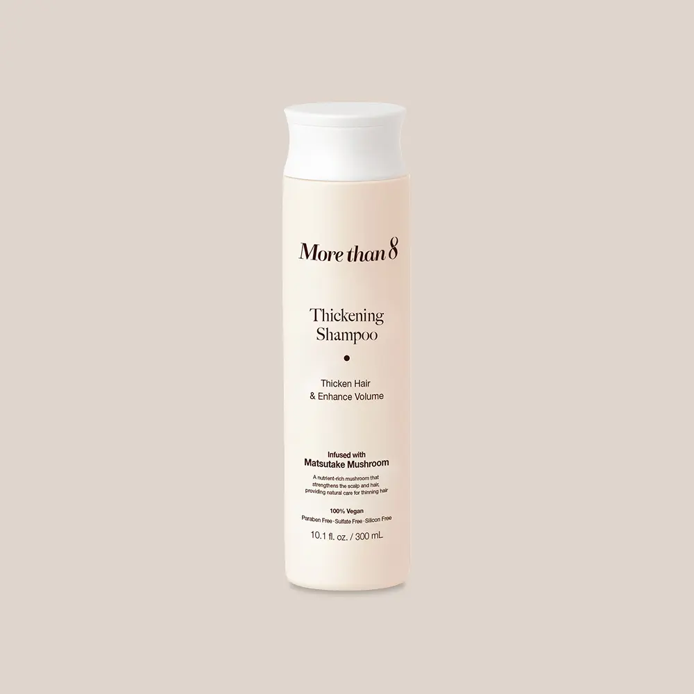 Morethan8 Thickening Shampoo – Volumizing & Nourishing Hair Cleanser with Matsutake Extract | Vegan, Sulfate-Free Formula | 10.1 fl oz