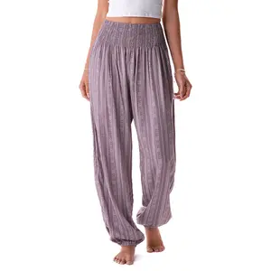 Mauve Tribal Stripe Harem Pants