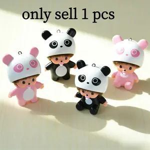 Cute Panda Keychain Cartoon Key Ring, Adorable Panda Key Chain Bag Accessory, Desktop Decoration Birthday Gift, Daily Use
