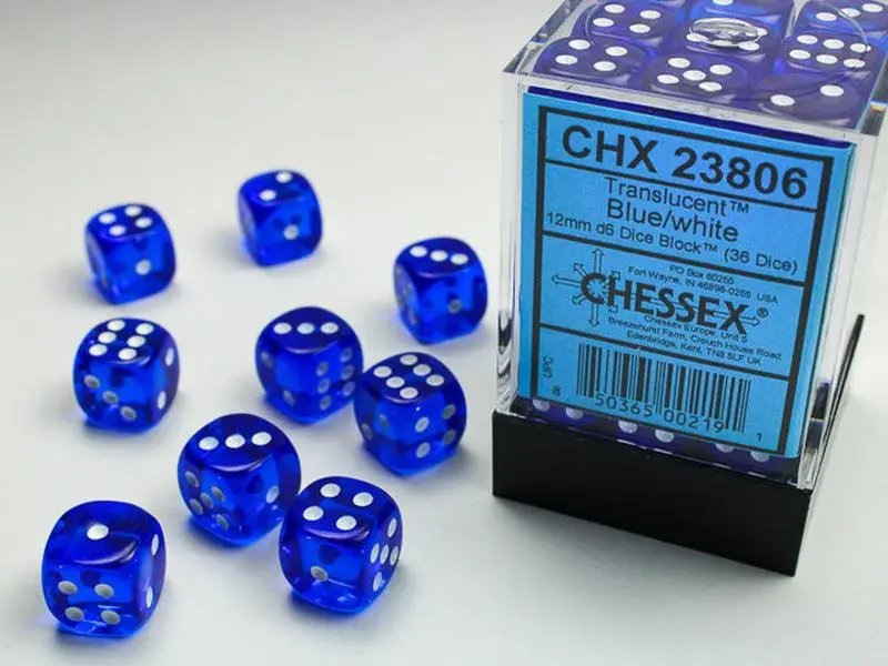 Chessex Translucent 12mm Mini D6 Dice Chessex Translucent 12mm Mini D6 Dice