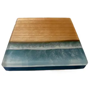 Epoxy and Wood Coasters | Bar Coasters | Home Decor Coasters | Water Scene Coasters | River Coasters