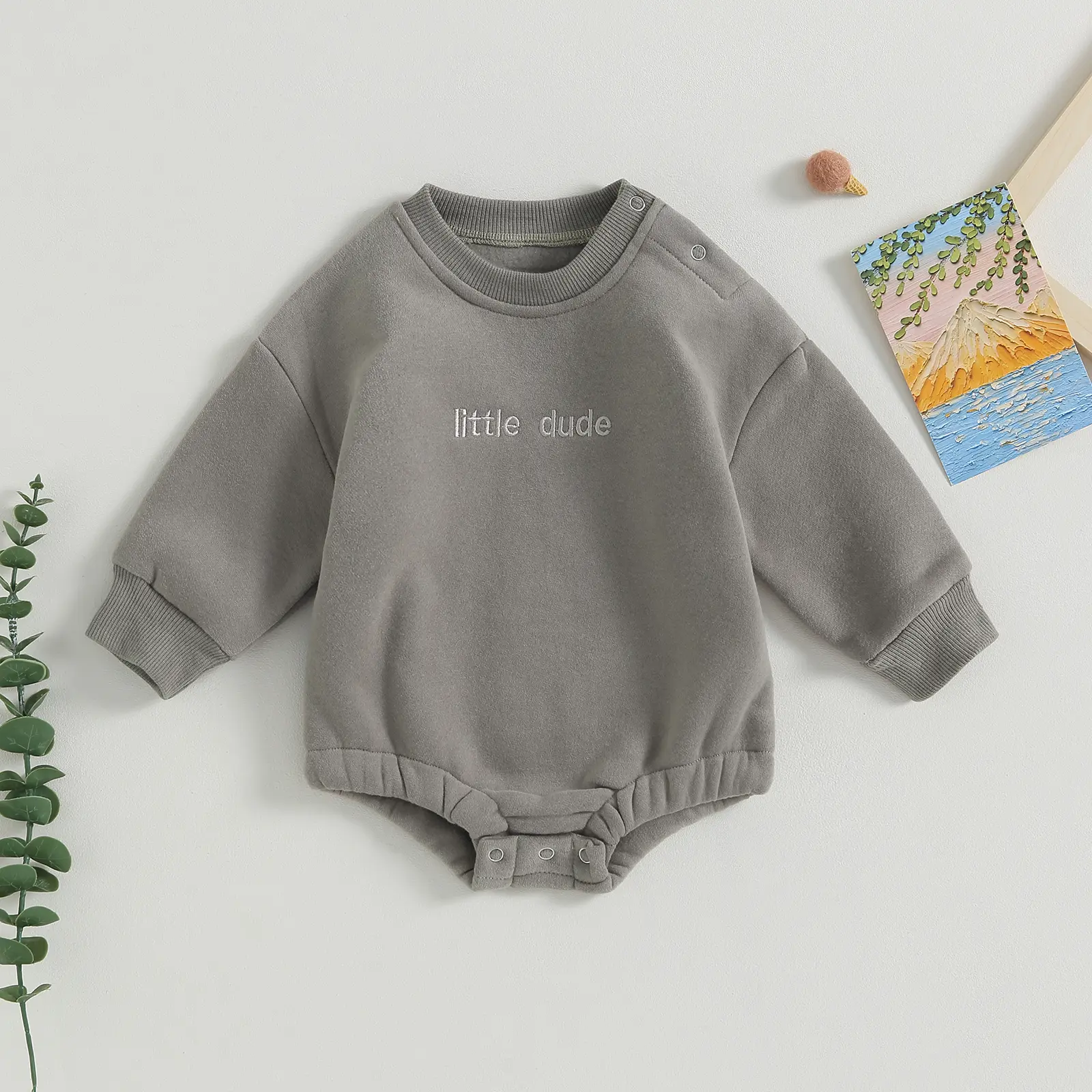 Newborn Baby Boy Little Sweatshirt Romper Long Sleeve 0 3 6 12 18 Months Spring Fall Winter Clothes