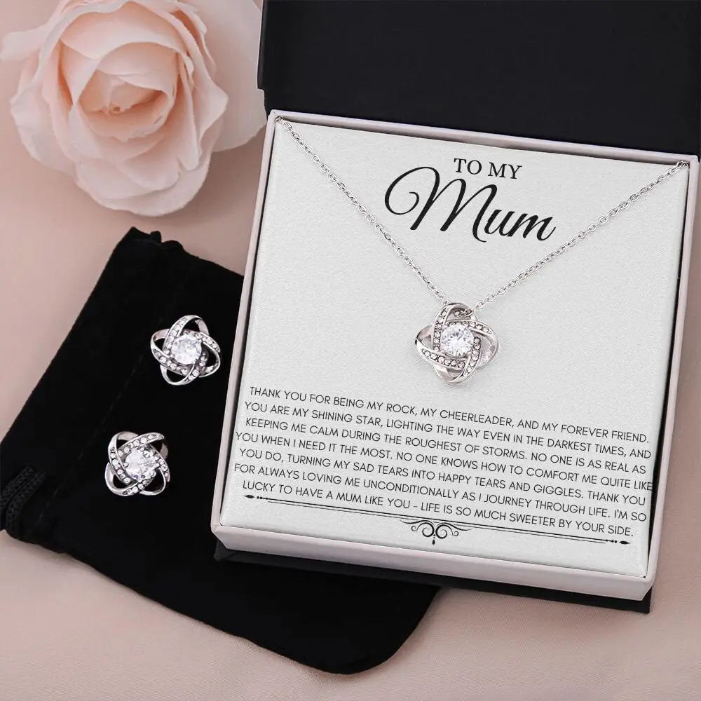 Mum Gift Necklace - Meaningful Message Card Inside for Mum's Birthday, Christmas, Mother's Day & Mother's Day Card