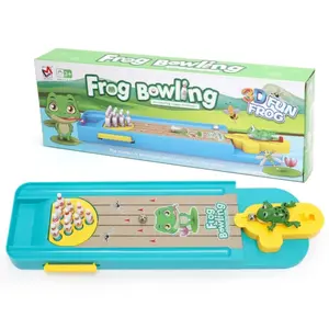 Mini Desktop Bowling Game Toy Cross Border Frog Interactive Tabletop Bowling Game Pinball Launch Table Board Toys for Kids