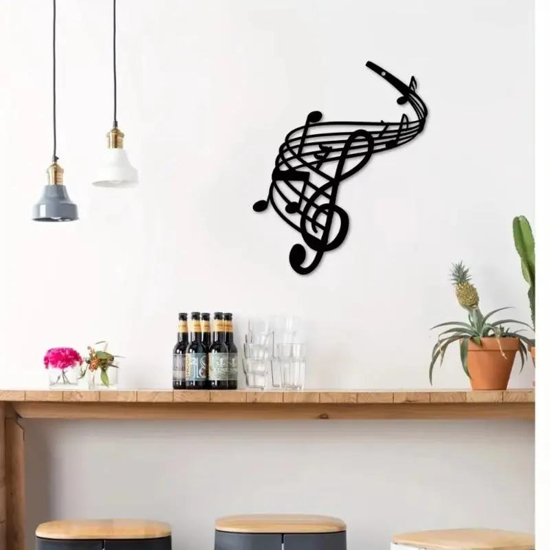 Music Note Design Wall Art, Creative Wall Decor, Wall Hanging Ornament for Home, Bedroom, Garden, Ideal Housewarming Gift