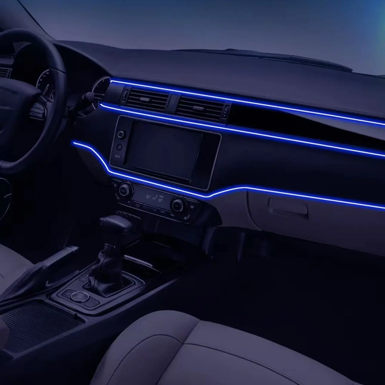 USB Cold Light Car Interior Ambient Light Strip, Multi-Color Adjustable, Waterproof Flexible Light Strip with Fuse Overload Protection, Non-Destructive Installation, Fits All Vehicle Models, LED Car Ambient Light, Car Accessories