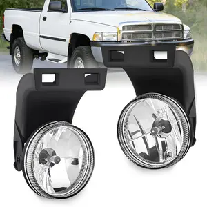Nilight Fog Lights Assembly Compatible with 1994 1995 1996 1997 1998 1999 2000 2001 Dodge Ram 1500 2500 3500 2002 RAM 2500 3500 Pick Up Truck Clear w/881 12V Halogen Bulbs