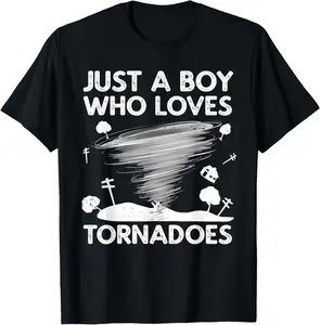 100% Cotton Funny Tornado Art For Men Boys Weather Storm Tornado Chaser T-Shirt