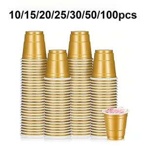 10/15/20/25/30/50/100 Pack Plastic Shot Glasses, 2oz Reusable Mini Party Cups, Ideal for Spirits, Cocktails, Wine, Snacks, Juice, Parties
