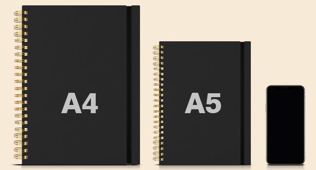 piral Notebook 8.5" x 11", A4 5 Subject College Ruled Notebook, 300 Pages 100GSM Thick Lined Journal for Office Supplies Desk Accessories, Work School Junk Journals for Women & Men with Removable Dividers OMEYA