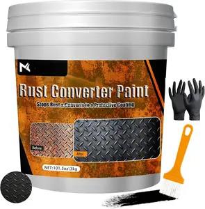 2-in-1 Rust Converter & Metal Primer, 101.5oz Black Rust Inhibitor  for Metal, Water-Based Rust Reformer &  Sealant, Heat Resistant Anti Rust Coating for Automotive, Marine, Farm, Tools