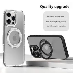 3 in 1 for iPhone 16 Pro Max PlusCase Clear with MagSafe Ring Holder,360°Rotatable Ring Stand Case Compatible withMagSafe Military-Grade Protection MagneticKickstand Case 6.9 inch-Clear Phonecase phonecase