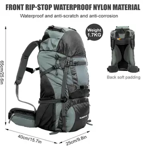 60L Internal Frame Hiking Backpack with Rain Cover Explorer Outdoor Camping Backpacking Travel Pack