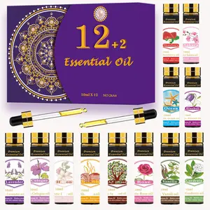 Essential Oil Set, 12pcs/set Aromatherapy Oil with Gift Box, Home Fragrance for Diffuser, Air Freshener, Home Care Supplies, Scented Aromatherapy Scented Oils