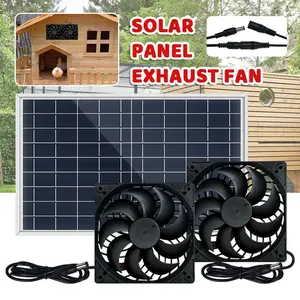 10W Solar Panel Mini Fan Exhaust Portable Ventilator Waterproof Air Extractor For Kitchen Maison Dog Chicken House Greenhouses