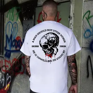 A MAN SHOULD NOT UTTER WORDS Skull unisex shirt, Hoodie, Sweatshirt, Spooky Season, October Vibes Only, bold graphic tee, graphic tee shirt, Aesthetic, Skeleton Graphic,Trendy, 90s, Daily Wear, spooky halloween shirt, tattoo tee