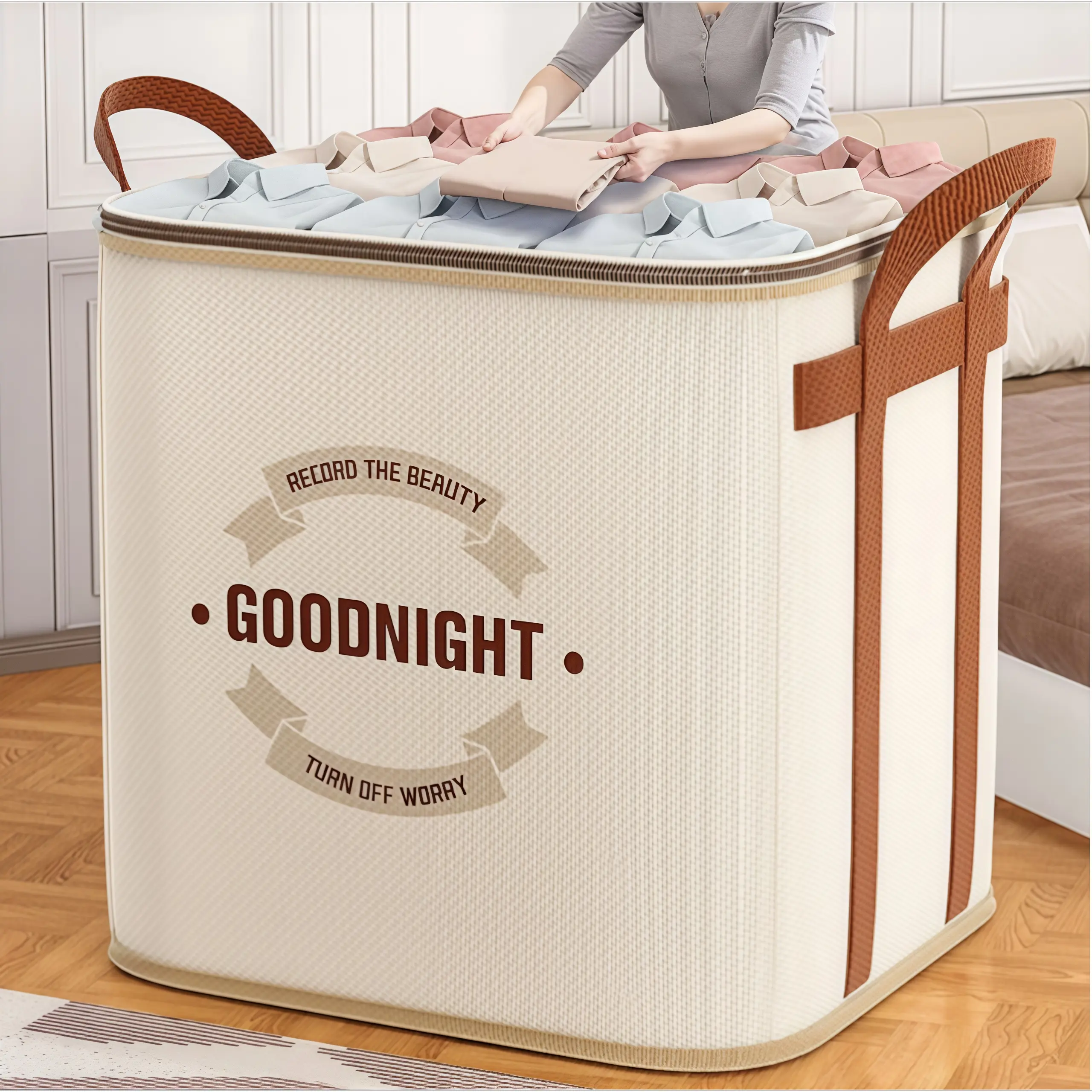 Extra Large Storage Bags for Comforters & Clothes |   Back to School Dorm Room Essentials, Big Capacity Organizer for Bedding Blankets