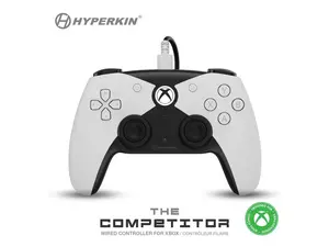 Hyperkin The Competitor Wired Controller for Xbox Series X|S, Xbox One & PC with Hall Effect Joysticks & Impulse Triggers; Symmetrical Layout & Precision D-Pad - Officially Licensed Xbox - White