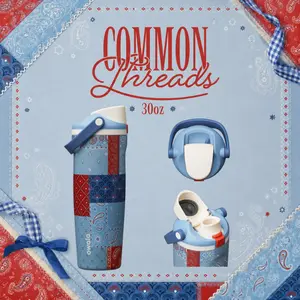[LIMITED EDITION] Owala Common Threads 30oz FreeSip Sway Bottle – USA Heritage Red White Blue Vacuum Insulated Leakproof Travel Tumbler
