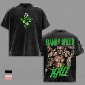 Randy Orton WWE Shirt Vintage Washed Oversized T Shirt RKO Graphic Tee Unisex Streetwear Wrestling Legend Tee Apex Predator Wrestling Fan Gift Retro WWE Shirt