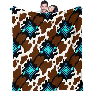 Floral Cow Print Blanket, an ultra-soft, cozy and warm home decorative blanket, the ideal nap blanket and a perfect gift for family and friends