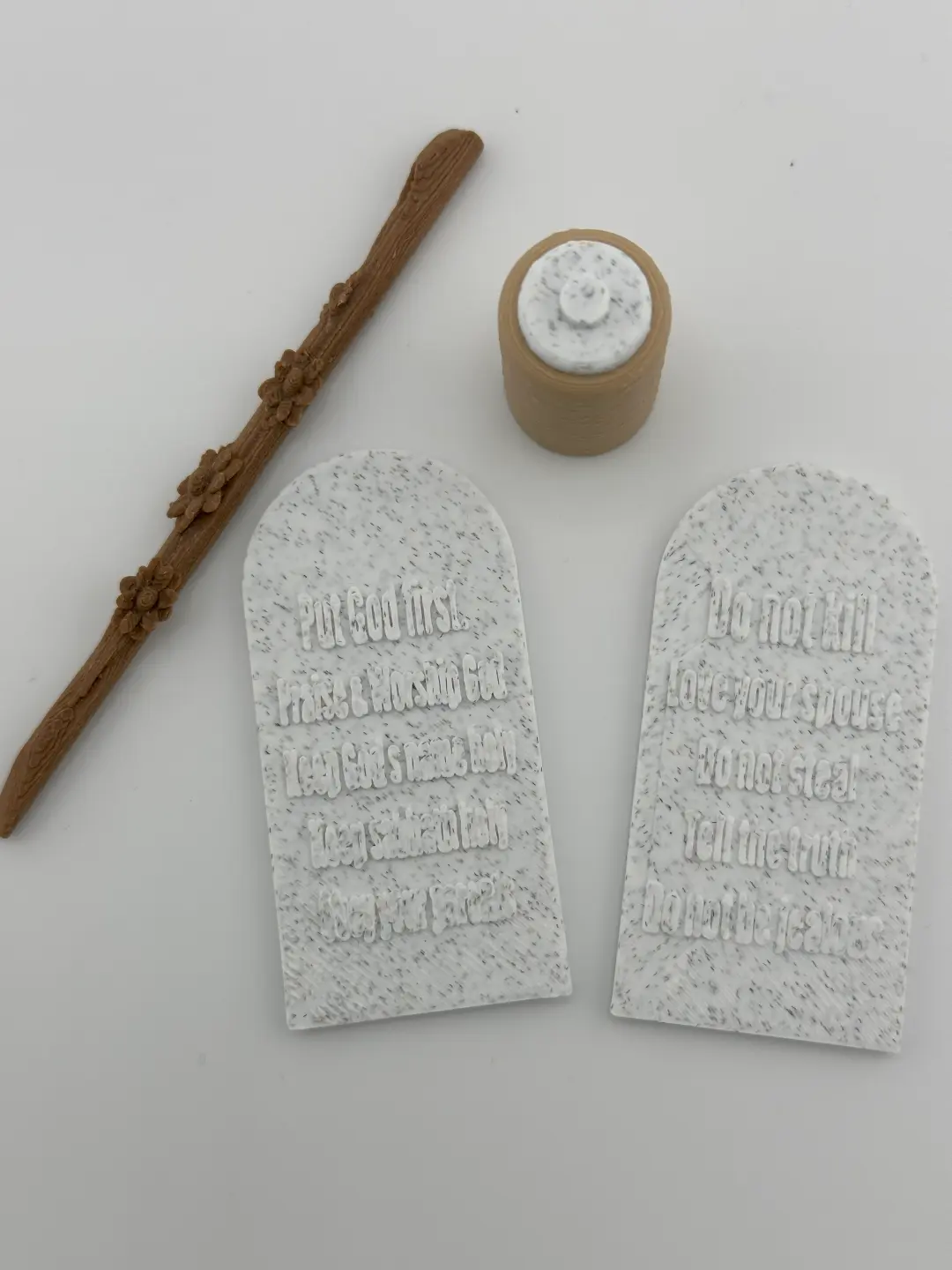 Aaron's Rod, Jar of Manna, and the 10 Commandments Tablet - Contents from the Ark of the Covenant