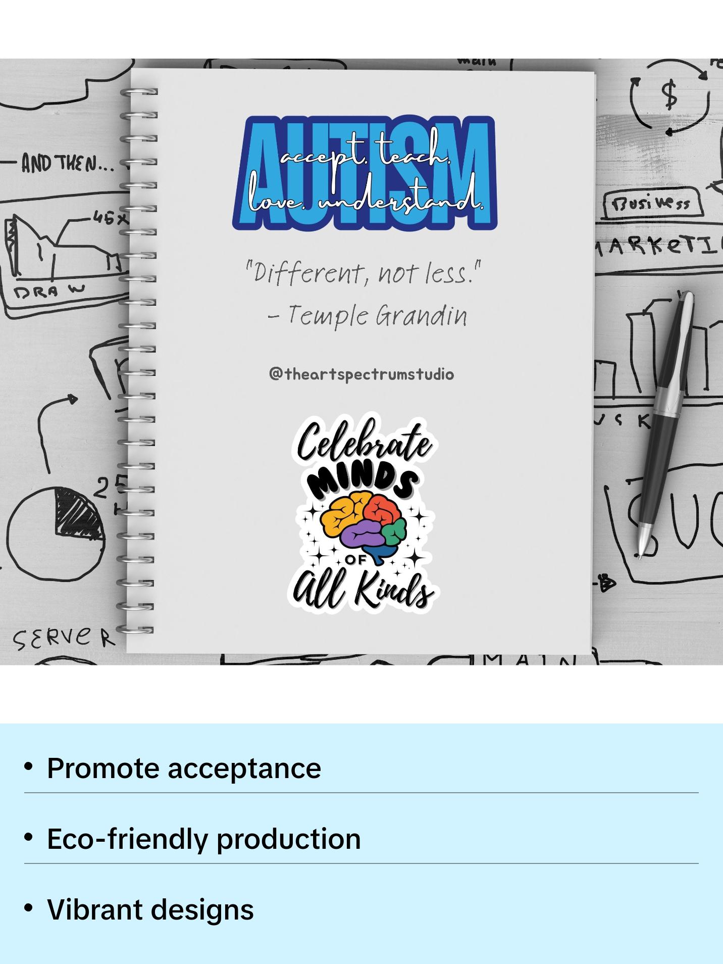 Blue Accept Teach Love Understand Sticker, Autism Awareness Sticker, ABA sticker, Autism Advocate Sticker, Special Need Mom