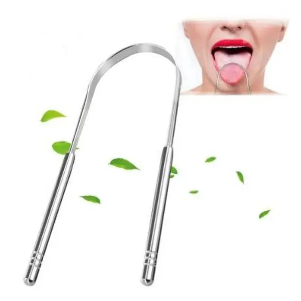 Stainless Steel Tongue Scraper, U Shaped Tongue Cleaner for Adults, Oral Hygiene Care Tool, Breath Freshener, Daily Oral Care Products