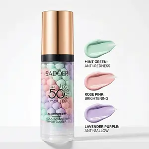 3-in-1 Color Correcting Primer with SPF50 PA+++ | Tone Correcting, Sun Protection, Hydrating Makeup Base, Compact Size