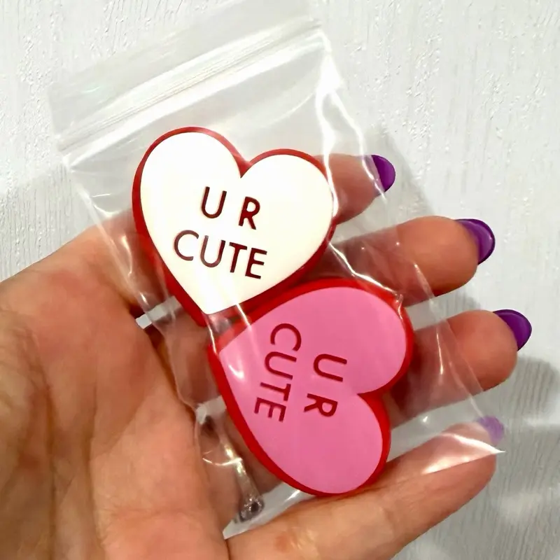 UR Cute Valentine Silicone Focal Bead- 2 pack