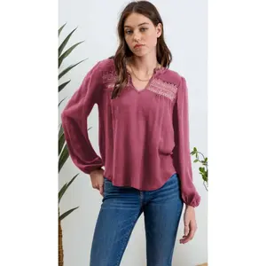 Blush Bloom Eyelet Top