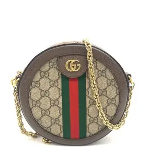 Pre-owned GUCCI canvas Shoulder Bags ophidia round gold chain